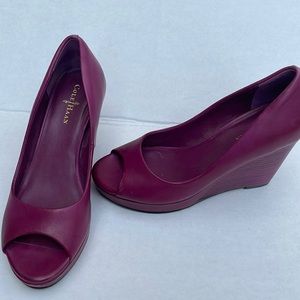 Cole Haan wedge heel eggplant color size 5 B
